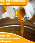 Close-up of honey flowing through the gate of Two Pack 5 Gallon Honey Buckets With Leak Proof Gates And Airtight Lids