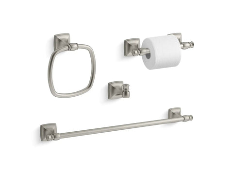 Grand Towel Ring In Vibrant Brushed Nickel, Transitional Style Bath Accessory That Plays Nice With Faucets And Shower Components