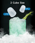 Countertop Bullet Ice Maker Delivers 26 Lbs Per Day Of Bullet Ice In 6 Minutes With Small And Large Ice Sizes, glass with ice cubes
