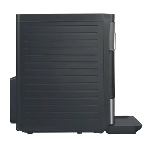 Side view of Snag This No Hassle Countertop Ice Maker That Cranks Out 33 Pounds Of Chewable Nugget Ice Daily in black stainless finish.