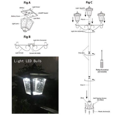 72 Inch Solar Lamp Post Lights Triple Head Outdoor Post Light For Garden Lawn And Planter Vintage Street Style With Easy Install And Upgraded Solar Panels Delivers 45 Lumens Total For A Bright Dope Nighttime Glow