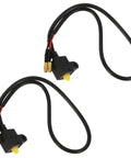 Two Pack Motorcycle Brake Light Switch Cable Kit For Electric Bikes Durable Power Cutoff Switch With Plastic And Copper Build Includes Screws For Easy Replacement And Fast Install, featuring two black cables with connectors and switches.