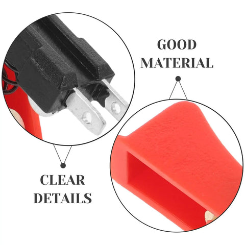 Complete 3 Piece Sheet Metal Repair Tool Kit With High Sensitivity Welding Torch Switch, Dent Repair Essentials, MIG Switch, And Versatile Auto Body Accessories For Aluminum And Steel Metalworking Projects close-up of black and red switch