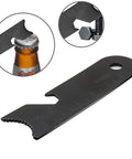Multi-tool striker for 4 Pack Five Sixteenth Inch Ferro Rod Fire Starters with wood handles, featuring bottle opener and wrench.