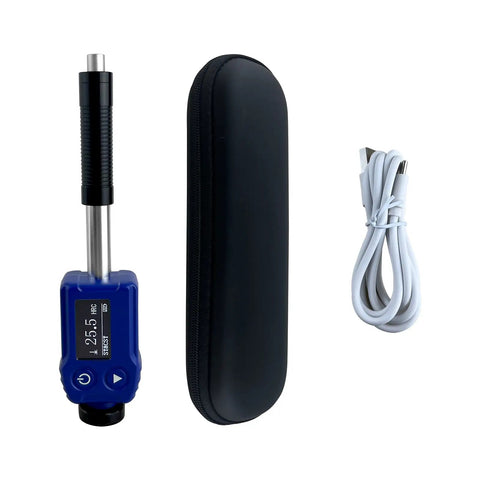 Leeb Hardness Tester Pen Type Portable Metal Hardness Tester 7 In 1 HL HV HB HRC HRB HRA HS With Durable ABS Housing And Tungsten Carbide Tip Easy One Hand Operation For Metal Parts, with case and USB cable