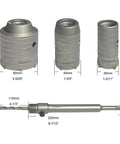 Knugoua concrete hole saw kit with three SDS-plus hole saws (30/40/60mm) and a 220mm connecting rod