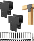 Beefy 4x4 Post Cap Tie Rod Brackets for Outdoor Pergolas Gazebos Decks and Porches, U-shaped connectors with screws