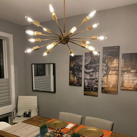 Chandelier with dimmable T10 Edison LED tubular bulb 4000K daylight white dope vintage filament light 60W equivalent E26 base