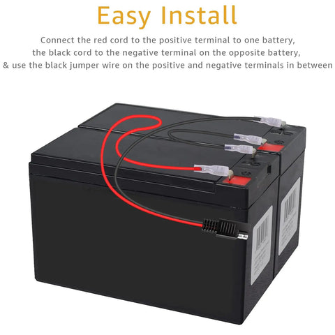24 Volt Battery Wiring Harness Kit With Insulated Terminals And 2 Prong Connector For Electric Bicycles Replacement Part