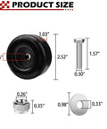 Dimensions of Beefy Heavy Duty Rubber Anti Vibration Feet 1 Inch High By 2.5 Inch Diameter 4 Pack