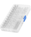 Rivet Nut Kit 100 Pcs Flat Head Aluminum Rivet Nuts Inserts M4 M5 M6 M8 in transparent storage box