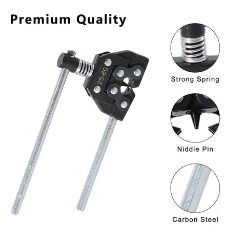 Roller Chain Breaker Kit With Holder Puller Cutter For Motorcycle Bicycle Go Kart And ATV Chains 0.25 To 0.75 Inch Pitch Replacement Disassembly Tool showing steel construction and parts