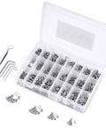 1230 Piece Stainless Steel Allen Socket Screws Set With Countersunk Screws Nuts And Washers Includes Hex Wrench For Machines Electronics Wood And Household DIYers storage case with stainless steel screws, nuts, washers and hex keys