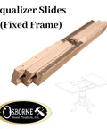 Premium Solid Wood Equalizer Table Slide Set For Pedestals 40 Inch Extension Pair showing fixed frame design for smooth gliding.