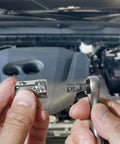 Using Six Piece Socket Adapter And Reducer Set For 1/4 3/8 1/2 Inch Ratchet Sockets Chrome Vanadium Steel in automotive engine