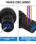 Close-up showing solder-free wiring for LA42DWQ-22 22mm 10K Ohm Rotary Potentiometer, with screwdriver tightening screws.