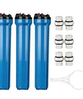 Rock Solid 3 Pack 20 Inch Water Filter Housing With High Flow Design And One Half Inch Ports For Commercial Kitchens
