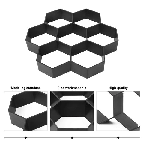 Hexagon Stepping Stone Paver Molds Three Pack Concrete Forms For DIY Walkway Pavement Garden Path Outdoor Patio Yard Lawn Moulds