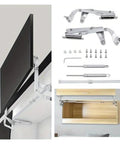 Folding Lift Cabinet Bracket With Pneumatic Buffer Adjustable 24 to 36 Inches Width Smooth Folding Motion for Cabinet Lids