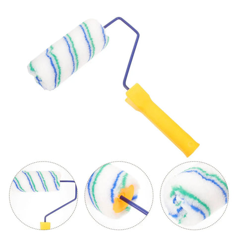 Top Shelf Paint Roller With Removable Sleeve For Smooth As Butter Wall And Ceiling Coat Zero Grind Handle; white fleece roller, yellow handle, 9-inch size.