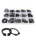 Assortment Kit M5 To M20 External Circlips Snap Rings C Type Retaining Clips In Black 65Mn And 304 Stainless Steel Box A