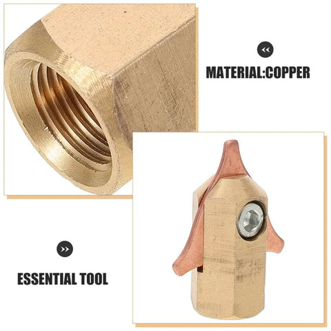 Copper component of Two Piece Automotive Sheet Metal Forming Pliers And Dent Puller Kit with detail on threading