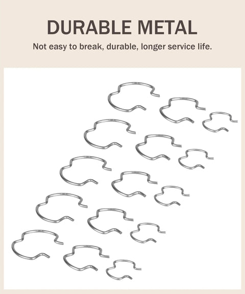 Eighteen Piece Transmission Line Clips Set With Three Sizes Six And Three Eighths Inch Six And One Half Inch And Six And Five Eighths Inch Metal