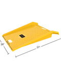 Yellow Heavy Duty Portable Curb Ramp With 1000lb Capacity for Furniture Dollies Hand Trucks and Moving Carts, dimensions 27x26x4 inches