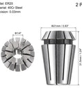 ER20 Spring Collet Set, One Quarter Inch Chuck Fit For CNC Engraving Machines And Milling Centers, 0.03mm Precision, 2 Pcs