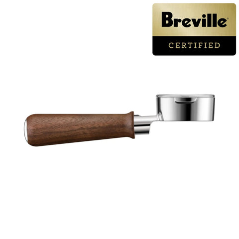 Top Shelf 58mm Bottomless Portafilter With Smooth Walnut Grip For Breville Dual Boiler And Oracle Series Home Barista Upgrade