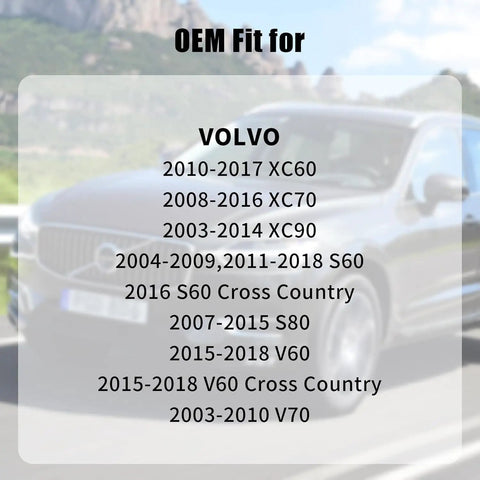 Text listing models compatible with Volvo Gas Cap Replacement 31392044 Premium Fuel Tank Cap For XC60 2010-2017 XC70 2009-2016.