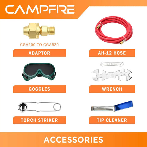 Accessories for Air Acetylene Torch Kit With Tool Bag Turbo Torch Workhorse High Heat Brazing Tool Quick Disconnect System