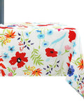 Outdoor Tablecloth With Umbrella Hole And Zipper No Fuss Install Weatherproof Polyester Patio Table Cover, floral pattern, 60x84 inches