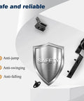 Safety features of Effortless 5 Ft Bypass Double Sliding Barn Door Hardware Kit with shield and hardware components