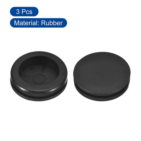 Three Pack Rubber Grommets for 45mm Drill Hole Fit 38mm Inner 53mm Outer 13mm Height 4mm Groove Black Perfect for Firewall Cables
