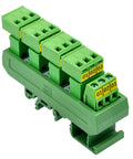 Slim DIN Rail Mount Pluggable Screw Terminal Block Distribution Module 15-Position 5x3, 300V 10A Per Position, 5.08mm Pitch