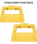 Professional Grade Solid As A Rock Heavy Duty Pallet Jack Stopper And Truck Chock Two Pack Yellow Trailer Wheel Block Antislip Base