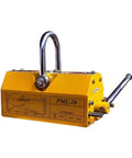 Kickass Heavy Duty Permanent Magnet Lifter Industrial Magnetic Crane Hook For Steel Plates And Iron Blocks Zero Cord Hassle 2000Kg Grip with reinforced U loop shackle, yellow manual mag lifter.