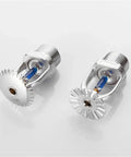 5 Pack Rock Solid Fire Sprinkler Heads DN15 UP Type R1/2 Thread High Temp 141 Degree Rating featuring shiny metallic finish and blue detail.