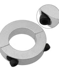 Hardcore Double Split Shaft Collar Clamp Ring Set Screw Bearing Backstop Spacer Slick Anodized Silver Finish with black screws