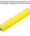Polyurethane Coated Conveyor Roller Heavy Duty Built to Last 2 Inch Diameter by 10 Inch Length Stainless Steel Shaft Zinc Plated End Yellow