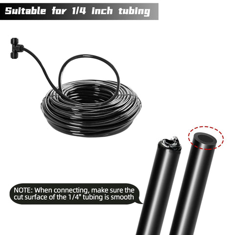 30-pack 1/4-inch drip irrigation straight connectors for tubing; black plastic fittings