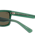Warren Rectangular Sunglasses For Men Not Polarized 57mm Frames In Transparent Green And Brown Classic Everyday Vibe Shades