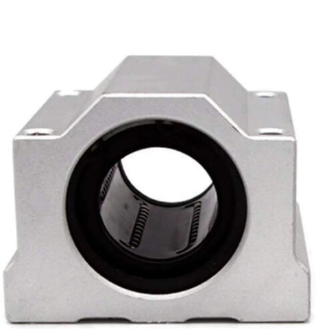 2 Or 4 Pack Linear Motion Ball Bearing Slider Bushings For CNC Axis Guides 16mm Or 20mm Precision Stainless Steel Linear Guide Parts Ready For DIY CNC Milling And 3D Printer Upgrades, silver bearing block front view