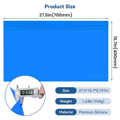 Monster Sized Extra Large Soldering Mat For Electronics Repair 27.6 By 15.7 Inches Heat Resistant Silicone Workbench Pad