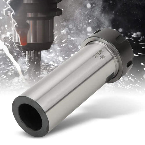 Premium C40ER32M100L Straight Shank Chuck Holder for CNC Milling with 0.01mm Ultra Precision And 40CR Steel Build For Deep Cavity Machining And Pro Finishing Jobs, close-up view with water spray.