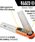 Digital Angle Finder 3 In 1 For Inside And Outside Angles, Lengths, And Miter Saw Protractor Angle Calculation with LED display.