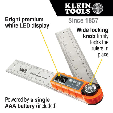 Digital Angle Finder 3 In 1 For Inside And Outside Angles, Lengths, And Miter Saw Protractor Angle Calculation with LED display.