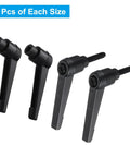 4 Piece Clamping Lever Adjustable Handles Set With Metric M5 Threads Including 20mm Male And M5 Female, black knobs visible