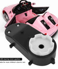 12V Kids Electric Car Steering Gear Box Replacement 5000RPM High Torque Gearbox Motor for toy cars next to pink ride-on car